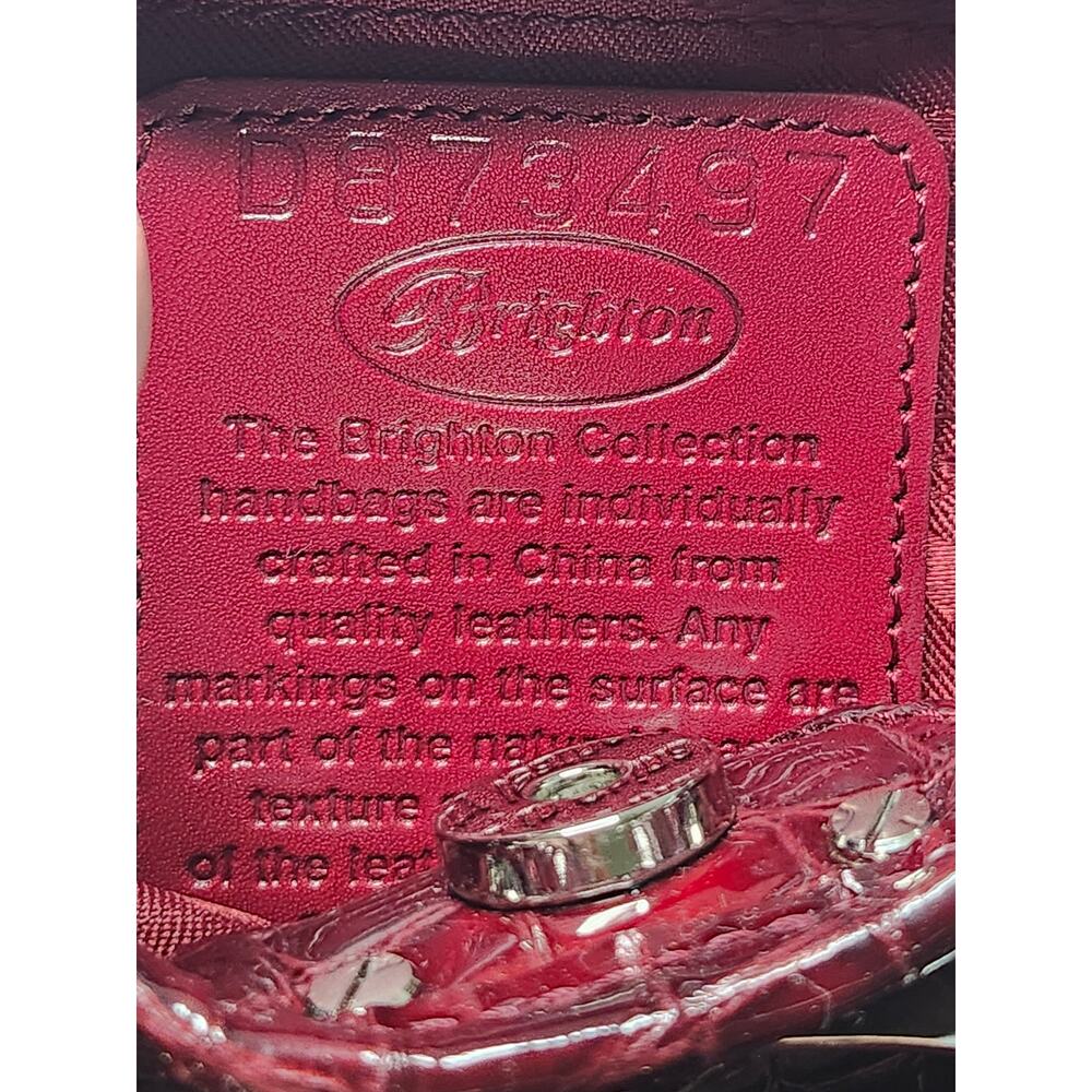 Brighton NWOT Angelina Satchel Burgundy Leather Silver Whimsigoth Heart - Picture 4 of 16